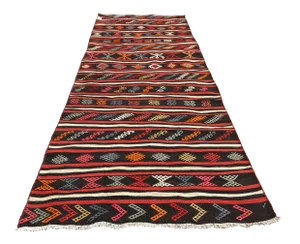 1960s Southwestern Style Turkish Hand Knotted Kilim Runner Rug