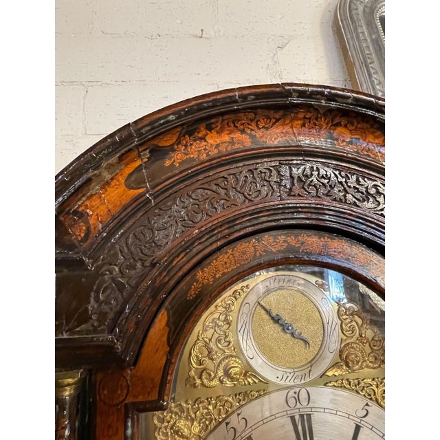 Mid 19th Century 19th Century English Chinoiserie Decorated Tall Case Clock For Sale - Image 5 of 11