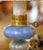 Pair of Mid-Century Italian Murano Blue Art Glass Table Lamps With Custom Shades For Sale In Dallas - Image 6 of 8