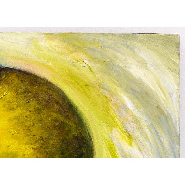 Abstract “Lemon With Two Leaves” Acrylic on Canvas Portrait Painting by Judy Gittelsohn For Sale - Image 3 of 7