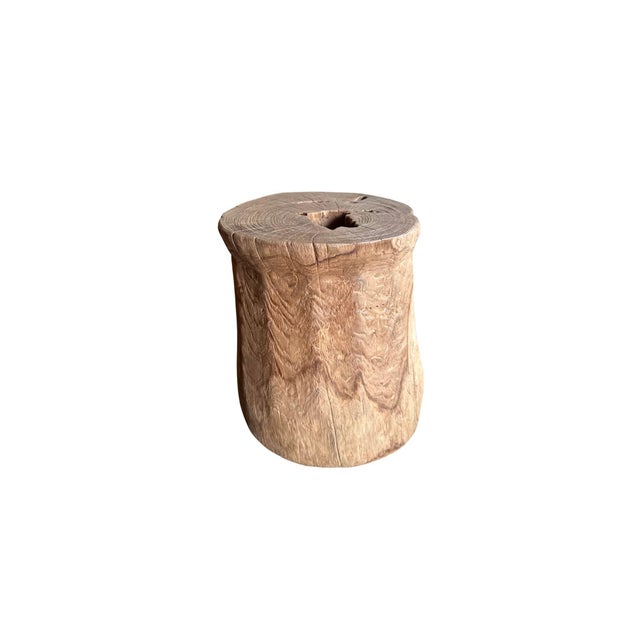 1970s Aged Javanese Teak Wood Side Table – Sculptural Organic Pedestal For Sale - Image 10 of 10