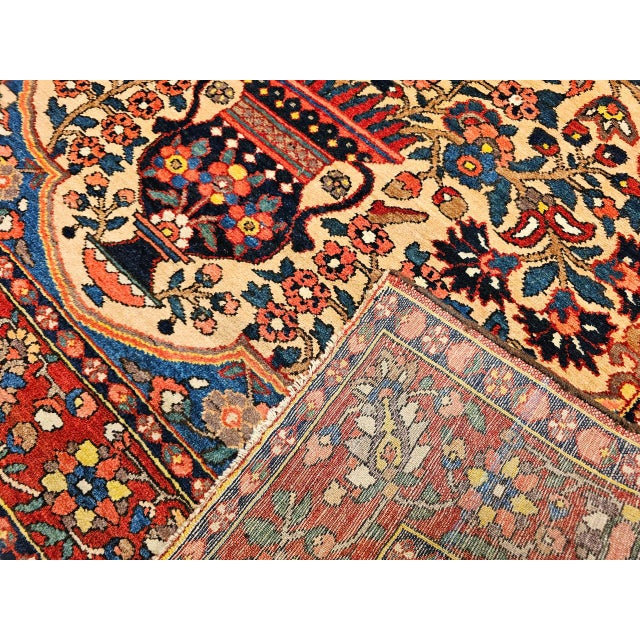 Antique Persian Bakhtiari Bibibaft Rug, Hand-Knotted Wool, The Tree of Life Pattern, Tan & Red, 5x7 For Sale In Chicago - Image 6 of 18