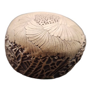 Hand Crafted Ceramic Pottery Box, Signed For Sale