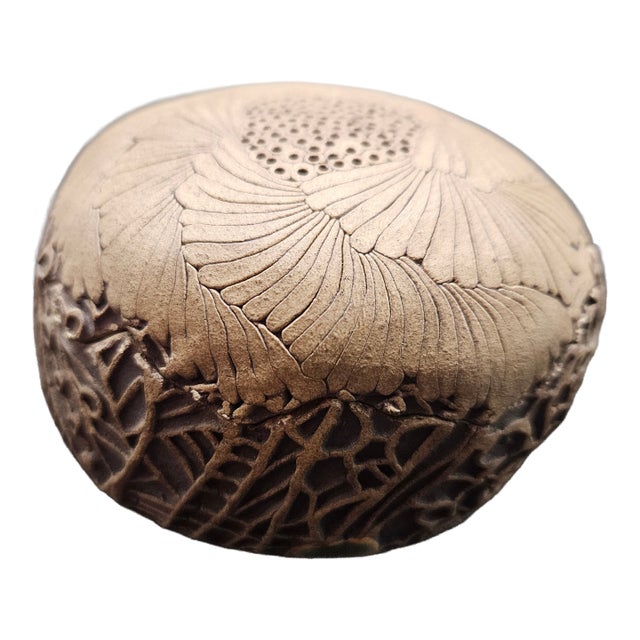 Hand Crafted Ceramic Pottery Box, Signed For Sale