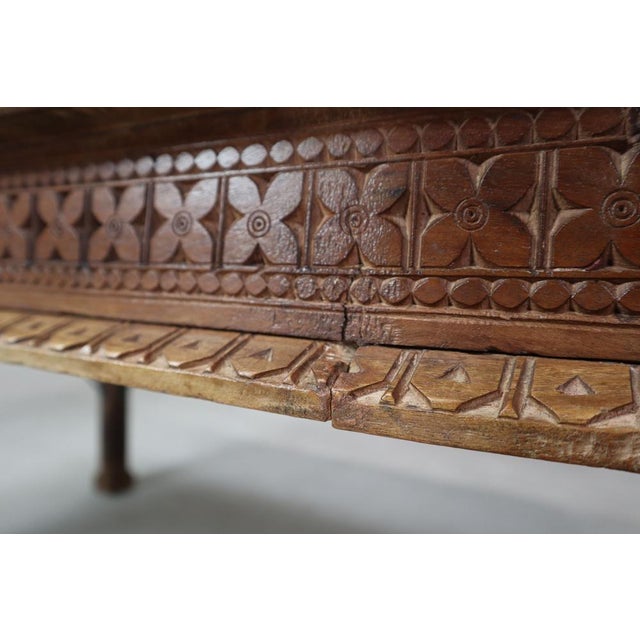 Indonesian Hand-Carved Teak Dining Table For Sale - Image 11 of 18