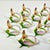 Vintage Minimalist Japanese Hollywood Regency Majolica Butterfly Flora Porcelain Napkin Rings - Set of 12 For Sale - Image 6 of 18