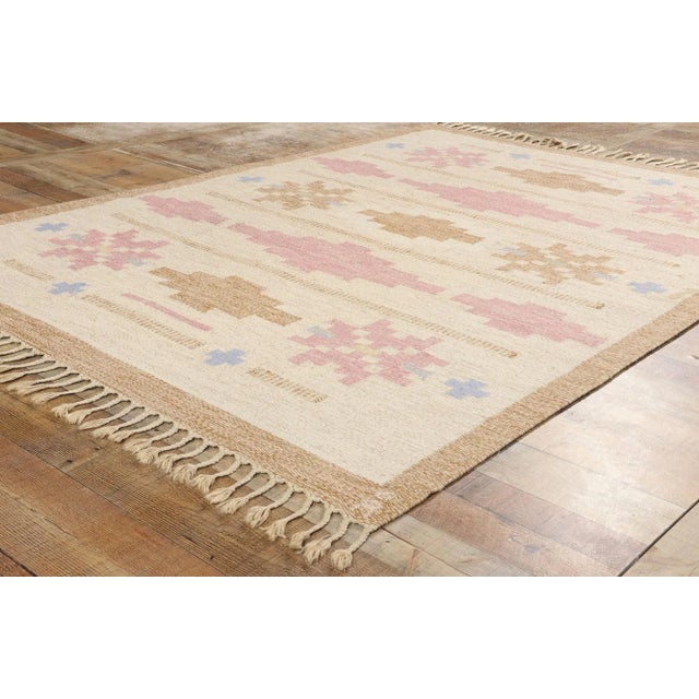 Tan Anna-Johanna Ångström Swedish Rollakan Rug - 05'06 X 07'08 For Sale - Image 8 of 10
