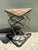 Late 20th Century Vintage Industrial Metal and Stone Side Table For Sale - Image 5 of 12