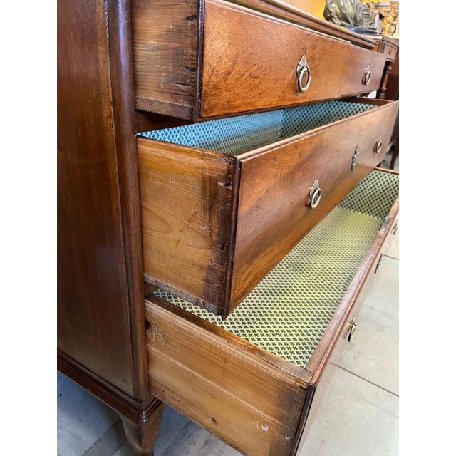 Wood Directoire Chest of Drawers in Walnut, 1890s For Sale - Image 7 of 14