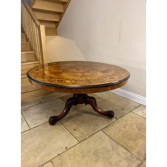 Antique Victorian Marquetry Inlaid Centre Table, 1860 For Sale - Image 8 of 11