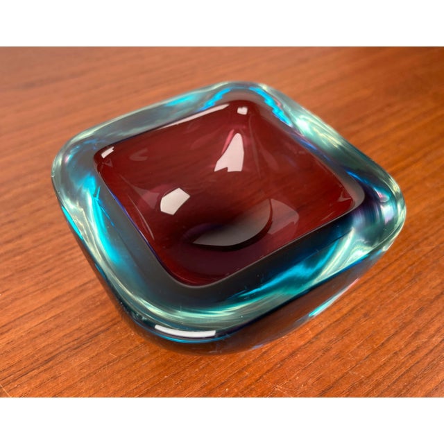 Vintage Italian Sommerso Murano Glass Bowl, 1970s For Sale - Image 3 of 18