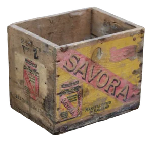 Vintage English Wooden Storage Box, 1940s