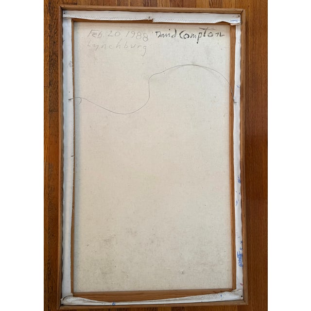 Very Large 1980s Modern Abstract Expressionist Painting, Framed For Sale - Image 9 of 12