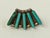 Zuni Turquoise Needlepoint Sterling Silver Pierced Fan Earrings Native American For Sale - Image 4 of 7