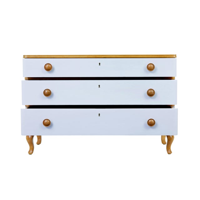 Mid-Century Scandinavian Painted Birch Chest of Drawers, 1960 For Sale - Image 4 of 9