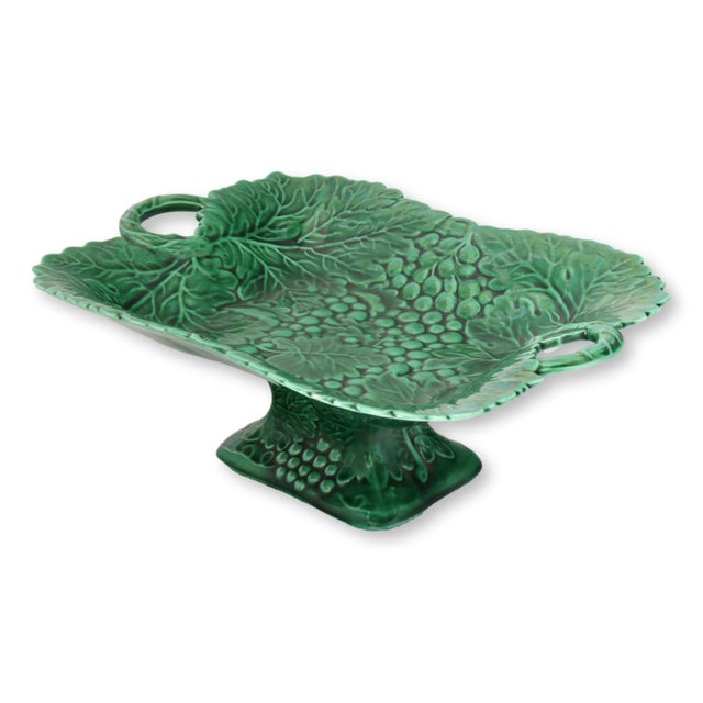English Green Majolica Compote For Sale - Image 4 of 5