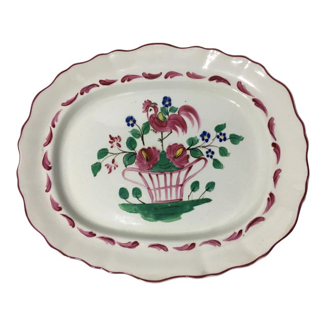 1970s Luneville-Style Chanticleer Platter For Sale