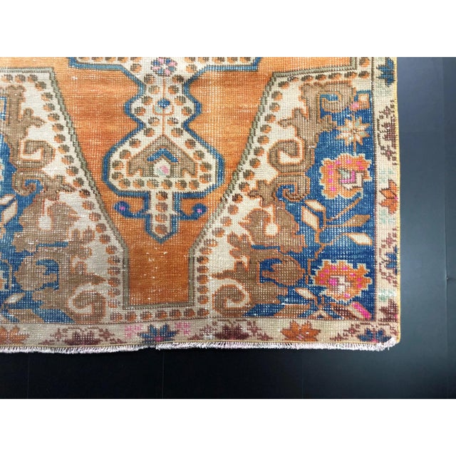 Vintage Turkish Anatolian Orange Rug For Sale - Image 9 of 11