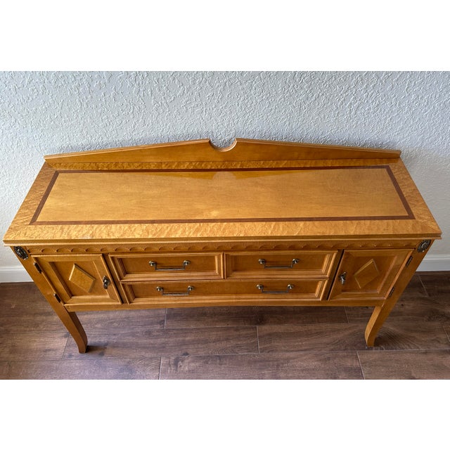 Wood Late 20th Century Stanley Furniture Italian Neoclassical Style Blonde Buffet Sideboard For Sale - Image 7 of 12