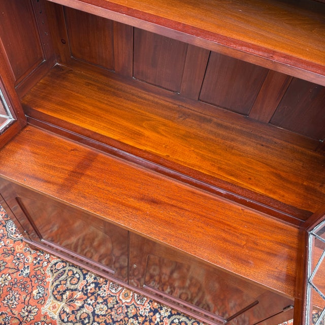 C. 1900 - 1910 Tobey Furniture Premium Hand Made Solid Mahogany Gothic Inspired Library Bookcase - 2 Pieces For Sale - Image 11 of 18