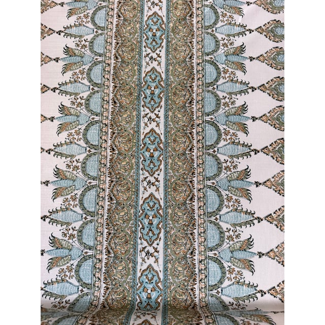 Blue Thibaut F936408 Akola Stripe Seaglass and Gold Fabric 17 Yards For Sale - Image 8 of 9