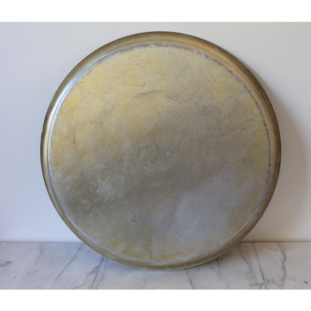 Vintage Hand Wrought Etched Aluminum Tray For Sale In Milwaukee - Image 6 of 6