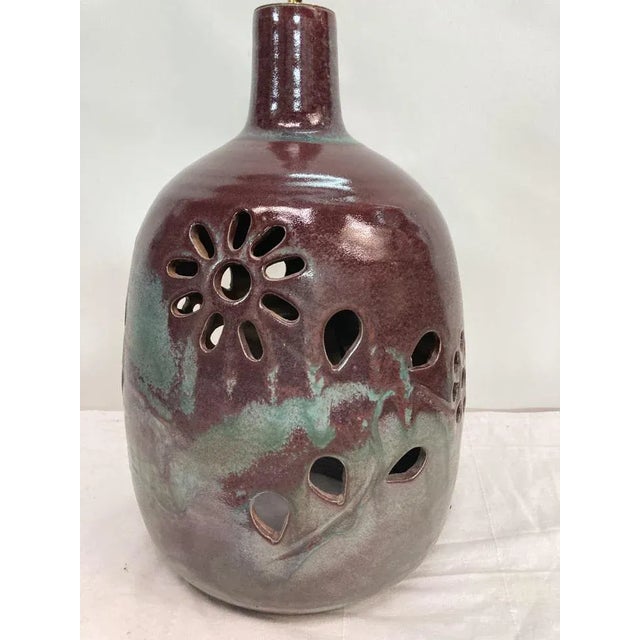 Large monogrammed ceramic lamp. Up to 250V (Europe/UK Standard).The wiring of this item may be original and might need...