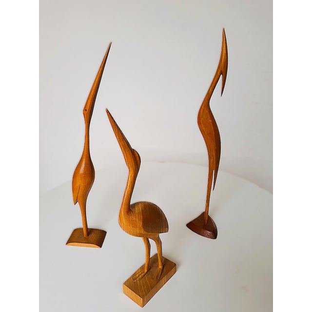 Item: "Set of 3 Wooden Cranes" Age: Approx. 1950s/60s Dimensions: Height: 42cm/40cm/33cm Material: Wood Condition: Used,...
