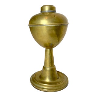 Rare Antique 18th Century Brass Figural Whale Oil Lamp 1700's Weighted Bottom For Sale