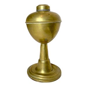 Rare Antique 18th Century Brass Figural Whale Oil Lamp 1700's Weighted Bottom
