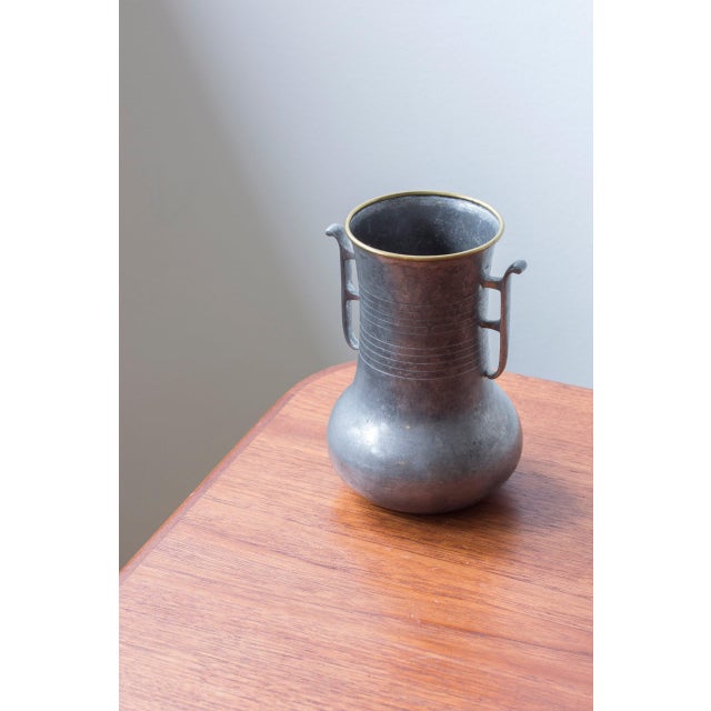 Pewter Vase by GAB, 1931 For Sale - Image 6 of 6