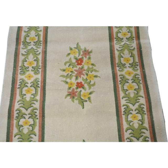 Art Deco Vintage Chinese Art Deco Hand Knotted Wool Rug, 2'x6'6'' For Sale - Image 3 of 4