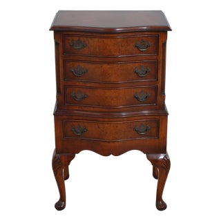 Vintage Small Size English Burl Wood Highboy For Sale