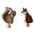 1970s Two Cute Squirrel and Fox Figurines Lamp Finials For Sale