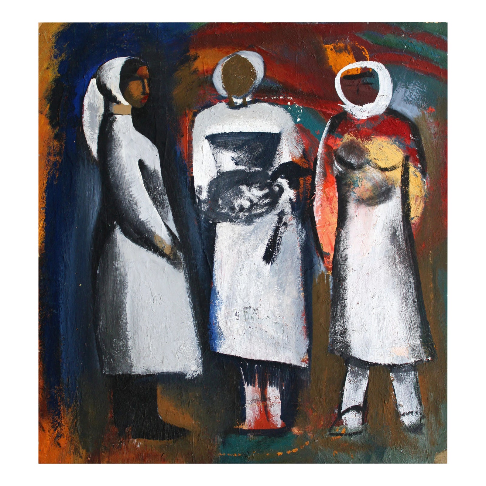 Aleksandr Rodin, Birth of the Lamb, 1970s, Oil on Cardboard | Chairish