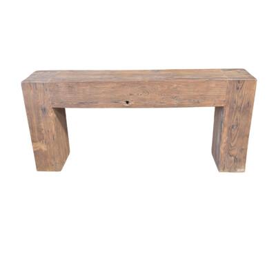 Farmhouse Indonesian Block Wood Console For Sale - Image 3 of 5