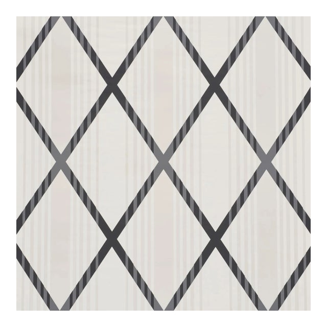 Sample - Schumacher X David Oliver MontiWallpaper in Charcoal For Sale