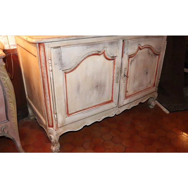 Cream Antique Louis XV Buffet in Walnut For Sale - Image 8 of 8