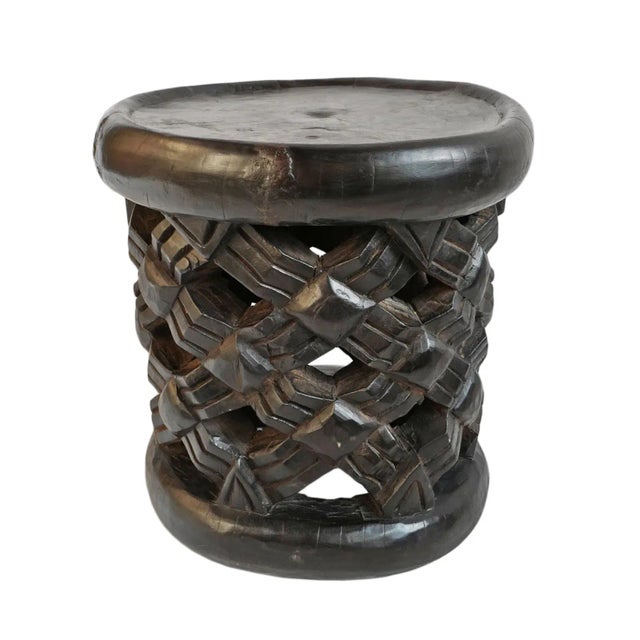 Vintage Tribal African Bamileke Carved Stool / Side Table For Sale - Image 4 of 4