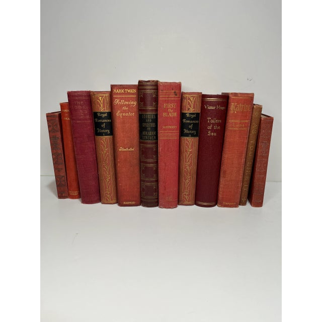Vintage Books/50cm Set 【RED】洋書　古書　アンティーク Vintage 1950's Red Book Decor, the Wonderland of Knowledge