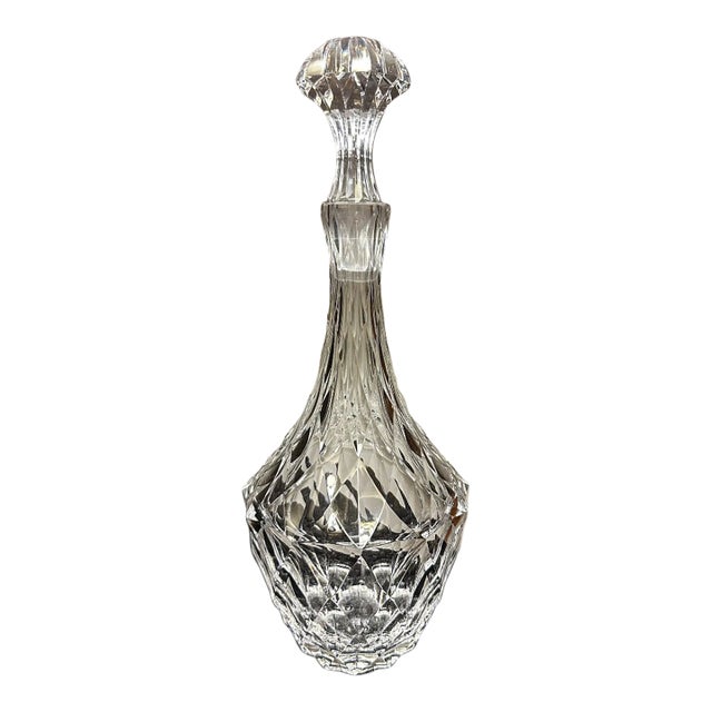1930s Art Deco Scandinavian Cut Crystal Decanter Attributed to Simon Gate for Orrefors For Sale