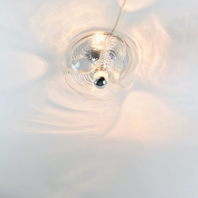 Large Mid-Century Space Age Wave / Futura Ceiling Light in Glass by Koch & Lowy for Peill & Putzler, Germany, 1970s For Sale - Image 9 of 14