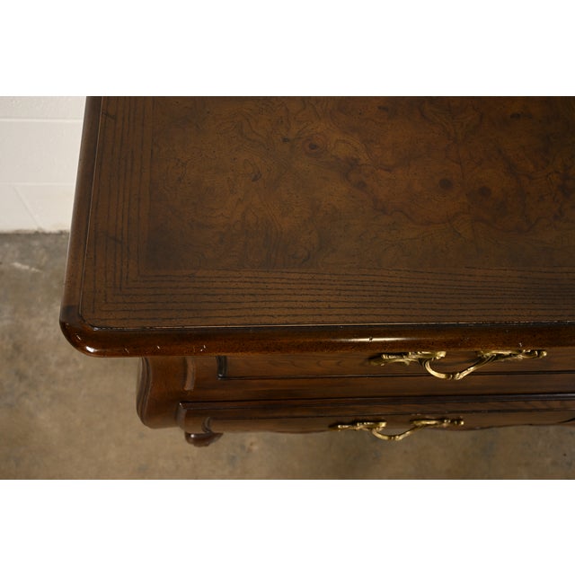 Baker Furniture French Provincial Louis XV Carved Oak and Burl Wood Triple Dresser or Credenza For Sale - Image 10 of 16