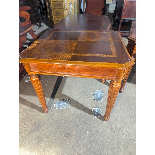 Mid 20th Century Mid 20th Century Matching Parquetry Inlaid 3-Piece Occasional Table Set For Sale - Image 5 of 11
