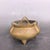 Metal Vintage Solid Brass Incense Burner, Yuanbao Ears & Tripod Feet, Melon Shaped Chinoiserie Censer for Altar and Table Decor For Sale - Image 7 of 9
