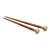 English Vintage Carved Hardwood & Brass Walking Sticks S/2 For Sale