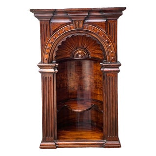 Vintage Carved Wood Architectural Niche For Sale