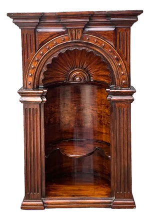 Vintage Carved Wood Architectural Niche