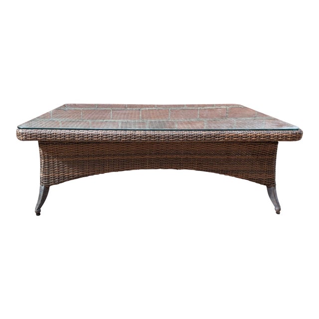 Outdoor Woven Vinyl Coffee Table For Sale