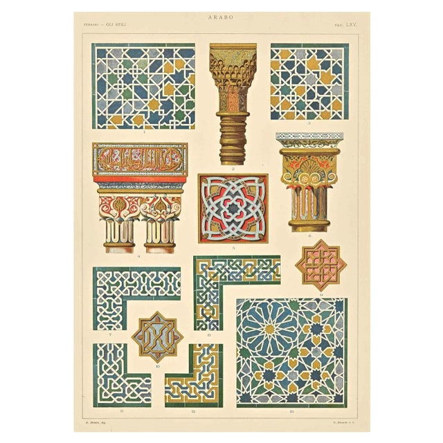 A. Alessio, Decorative Objects, Chromolithograph, Early 20th Century For Sale